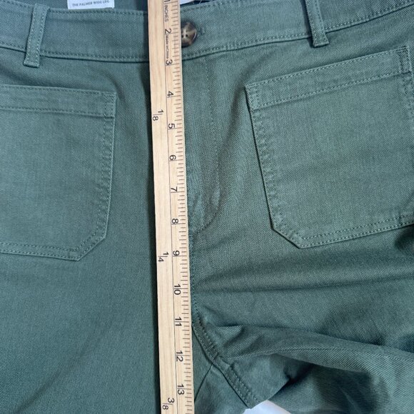 LOFT Women’s The Palmer Wide Leg Cotton Twill Pants in Sage Green Size 10 - Picture 9 of 12